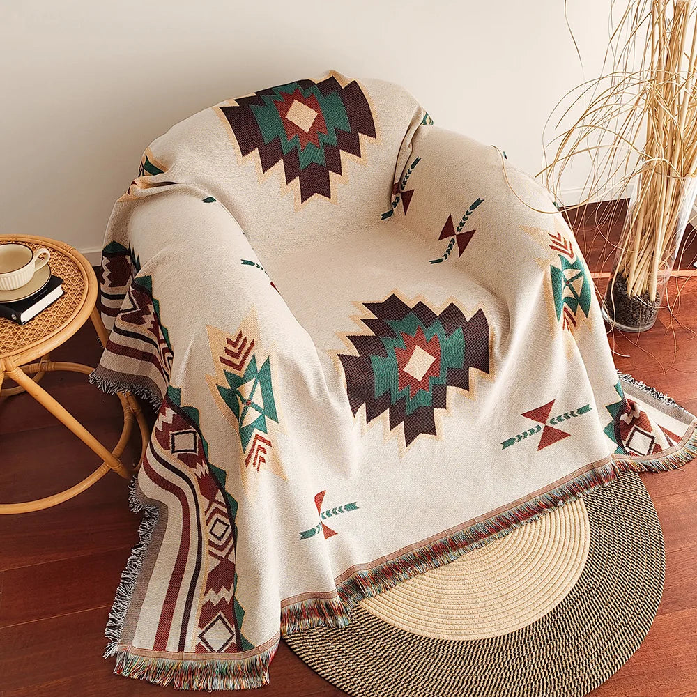 Wild Spirit Tagesdecke im Boho-Stil, vielseitige Decke mit natürlichen Mustern für ein gemütliches Zuhause oder fürs Picnic