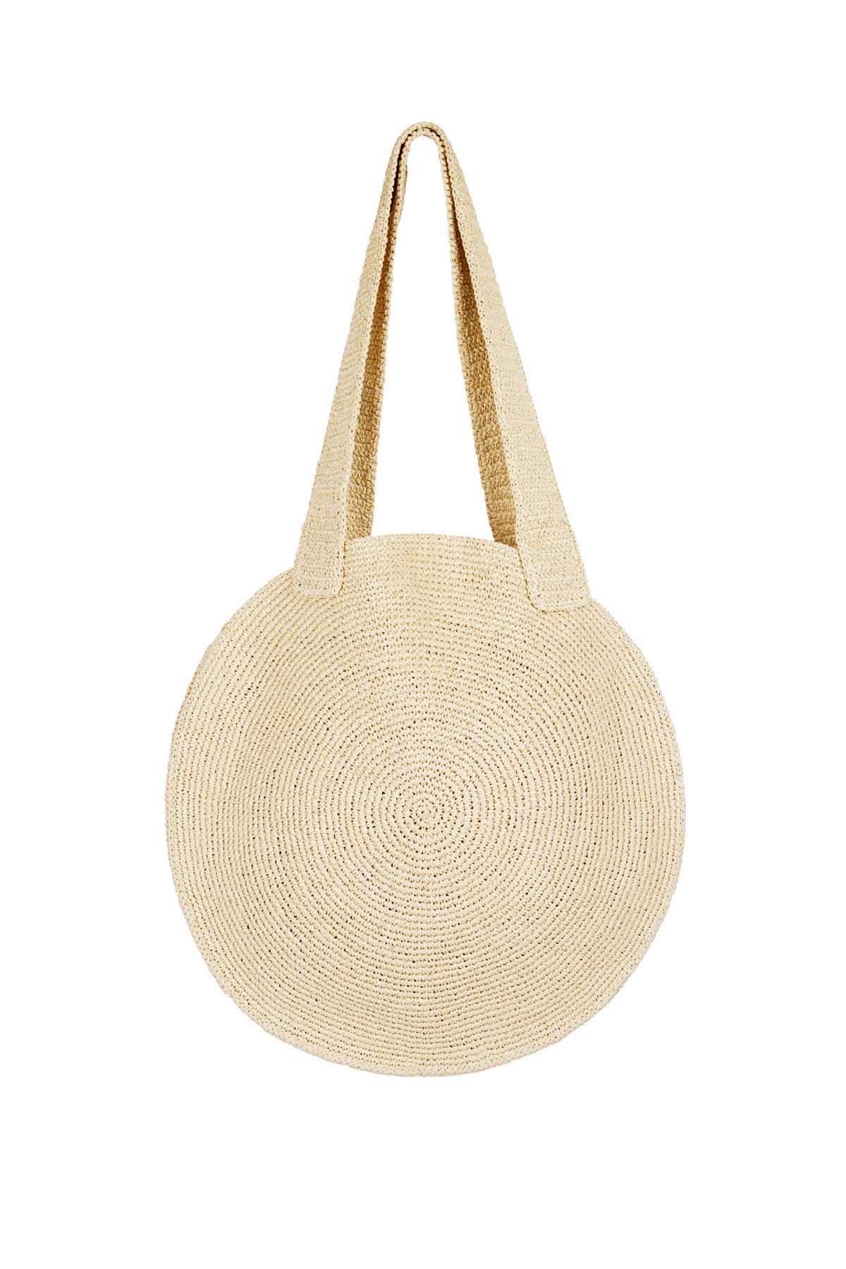 Runde Strohtasche Damen groß natur geflochten Schultertasche Sommer
