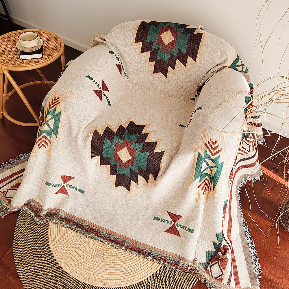 Wild Spirit Tagesdecke im Boho-Stil, vielseitige Decke mit natürlichen Mustern für ein gemütliches Zuhause oder fürs Picnic