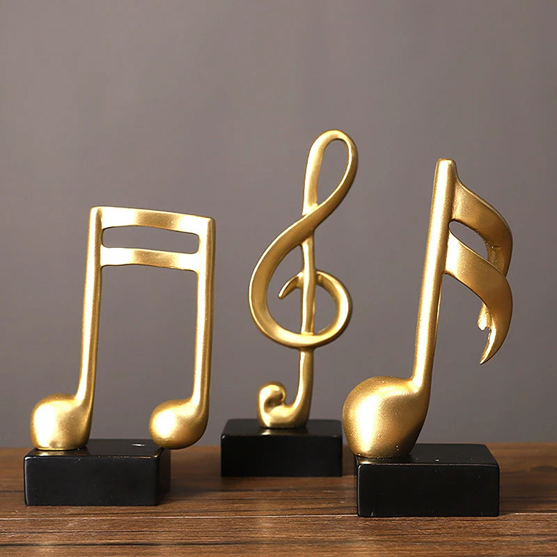Elegante Musiknoten-Dekoration aus edlem Gold-Finish, in drei Varianten erhältlich – perfekt für Musikliebhaber und als Geschenk für Musiker.