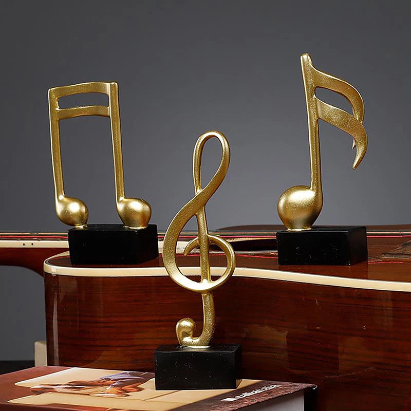 Elegante Musiknoten-Dekoration aus edlem Gold-Finish, in drei Varianten erhältlich – perfekt für Musikliebhaber und als Geschenk für Musiker.